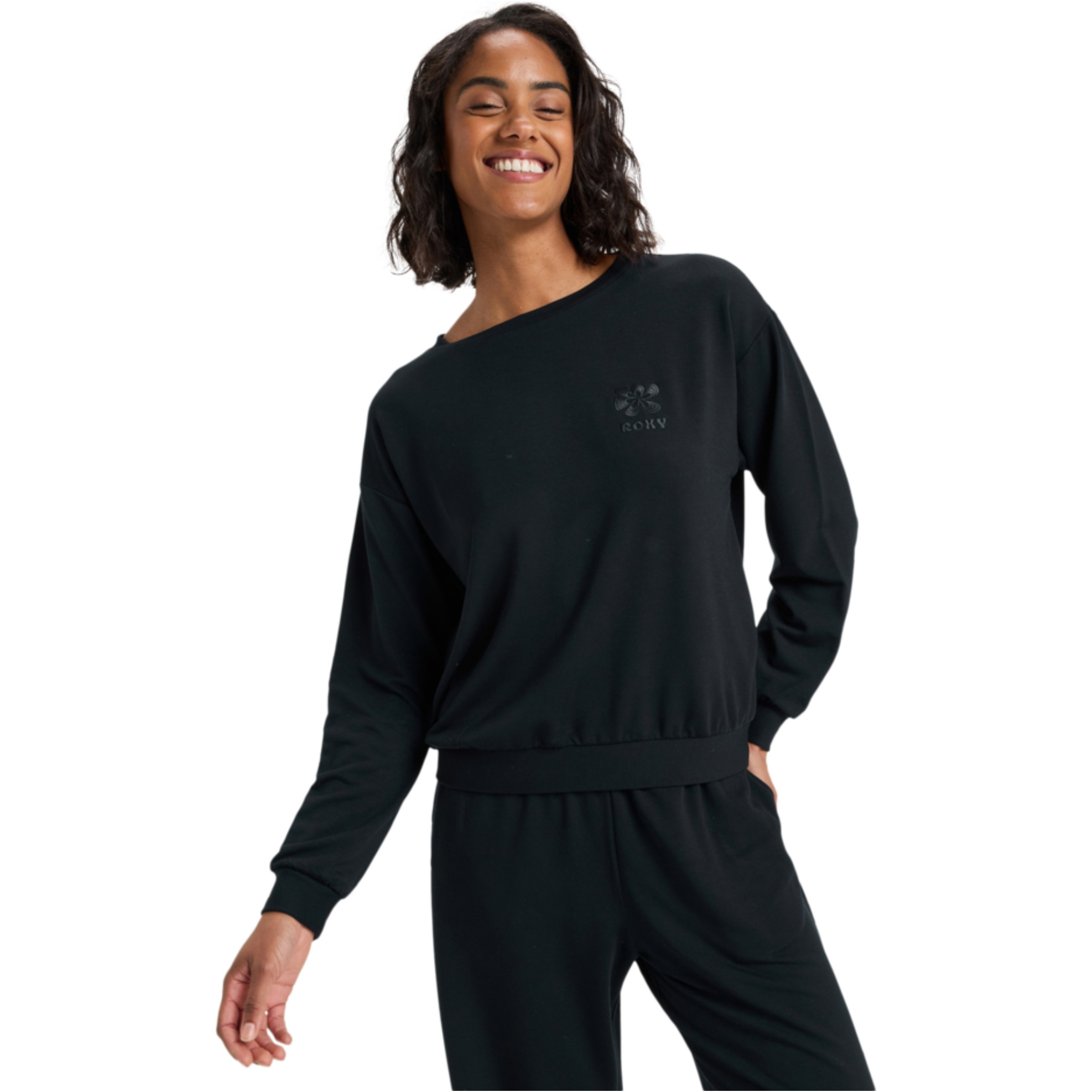2025 Roxy Womens Surfing By Moonlight Modal Blend Lounge Top ERJFT05008 - Anthracite